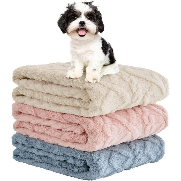 MIULEE Деки для собак 70x100 см, м'яка ковдра для собак та котів, флісова ковдра, легко миється, підходить для собак, котів, морських свинок та інших тварин (Small(40*60cm), Бежевий)