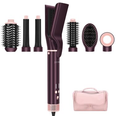 PARWIN PRO BEAUTY MaxAIR 2.0 Multi-Styler Set: 7-в-1 Фен, Плойка, Випрямляч, Щітка для об'єму, 110000 об/хв, Автоматична намотка, Подвійна напруга, Jasper Plum