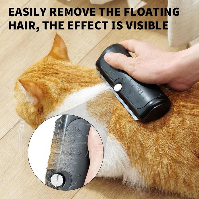 Щітка для собак та котів - двоколірна синьо-жовта, видаляє відмерле волосся та підшерсток, для собак та котів