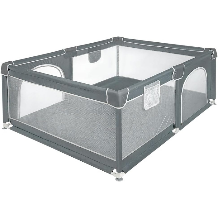 Льотний вольєр для цуценят з дверцятами, вольєр для цуценят або маленьких собак, міцний загін з товстого полотна та сітки з нейлону, висока зносостійкість, можна прати в пральній машині, для використання в приміщенні та на вулиці, 180 x 120 x 66 см – світло-сірий (120 x 160 x 66 см - темно-сірий)