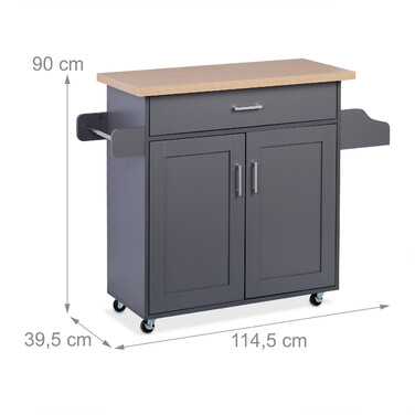 Relaxdays Kitchen Cart with Work Surface