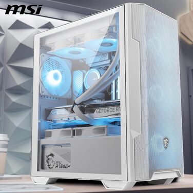 Корпус ПК MSI MAG Forge M100R White - Mid-Tower, ATX, підтримка RTX 40, ARGB, магнітні фільтри, загартоване скло