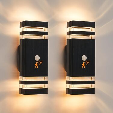 CELAVY Настінний світильник з датчиком руху - LED GU10, IP65, бронза, 2 шт.