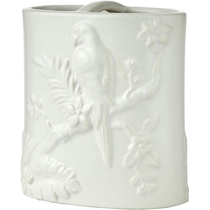 SKL Home Vern Yip Jungle Cats Toothbrush Holder, Ceramic, White