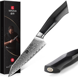 Ніж кухарський XINZUO Damaststahl Kiritsuke 21.5 см, професійний, з ручкою G10 та магнітною піхвою, серія Feng