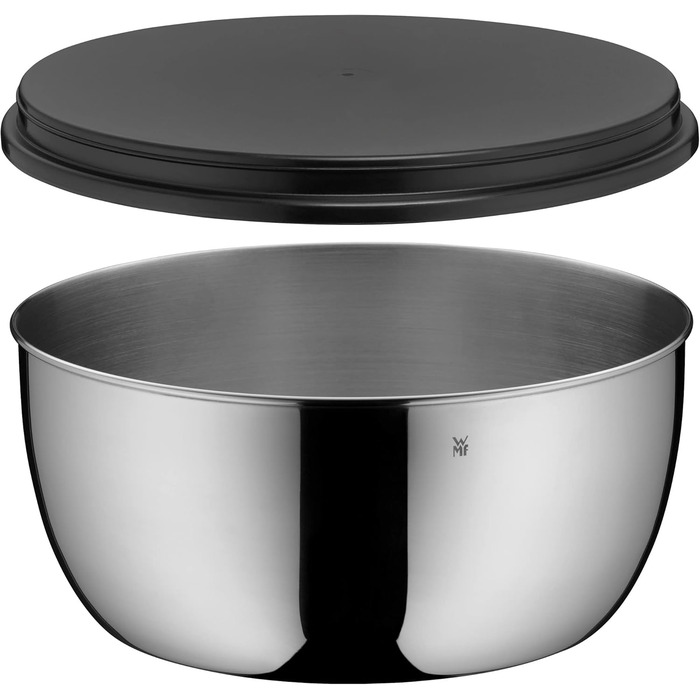 Сушарка для салату WMF Gourmet 25,4 см, нержавіюча сталь Cromargan, полірування, пластикове сито, підходить для посудомийної машини