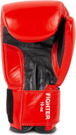Боксерські рукавички BenLee з натуральної шкіри Fighter (червоний/чорний, 12 oz, однакові)
