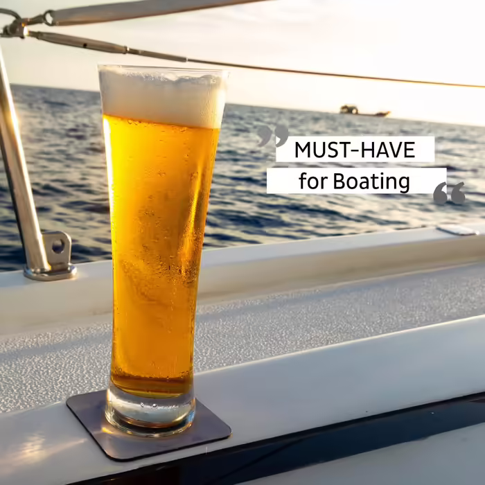 silwy® Magnet Glasses, fine crystal glasses with perfectly integrated magnets and metallic Nano-Gel coasters (Beer // 0.3 liters)