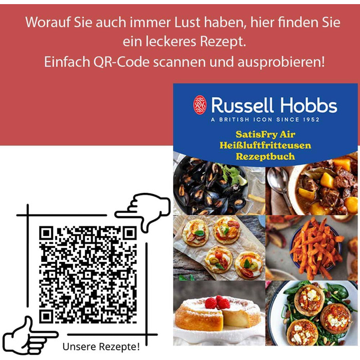 Russell Hobbs SatisFry 4L Rapid Air Fryer - 7 Functions, 10 Programs, Dishwasher Safe