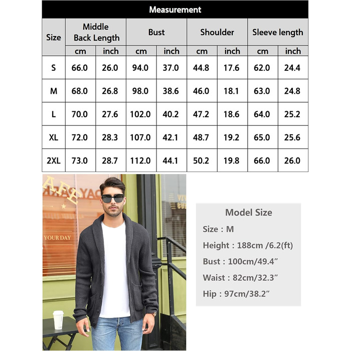 Чоловічий кардиган iClosam з V-подібним вирізом: легкий, стильний, чорний, розмір M