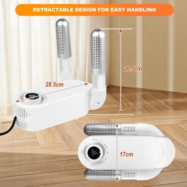 Електричний сушильник для взуття з таймером та подвійним кріпленням, для швидкої сушки взуття, шапок та лижних черевиків