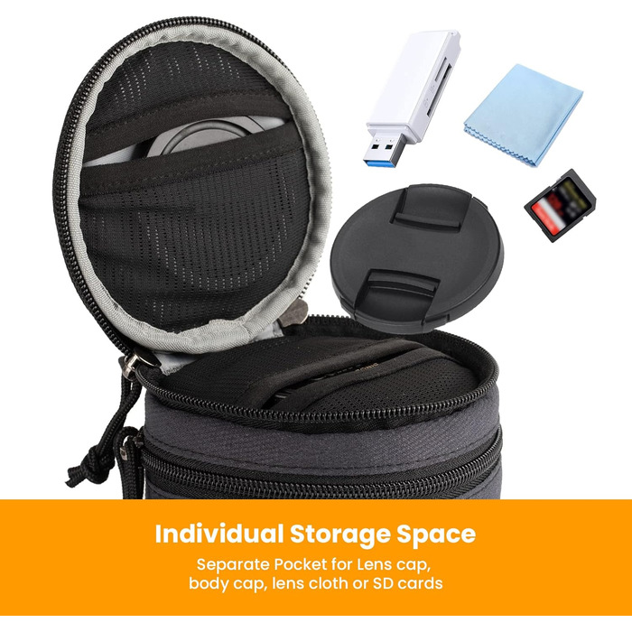 Чохол для об'єктива Tarion: захисний, водонепроникний, з жорстким дном, сумісний з Canon, Nikon, Pentax, Sony, Olympus (Dunkelblau, L)