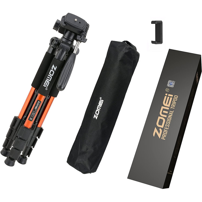 Штатив ZOMEI Q111 для камери та смартфона, алюмінієвий, 47-140 см (Orange)