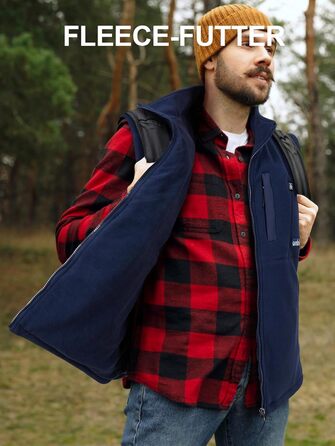 UNBON Гріюча жилетка з флісу, чоловіча жилетка з підігрівом, жилетка з Powerbank 10000mAh USB, 3 режими нагріву, 6 зон нагріву (XXL, Синій)