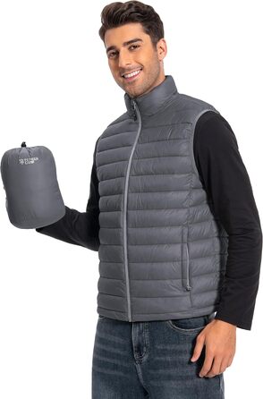 Чоловіча жилетка Pioneer Camp Leichte Pufferweste: легка, стеганая, водонепроникна, з можливістю складання, для роботи, відпочинку, подорожей (сірий)