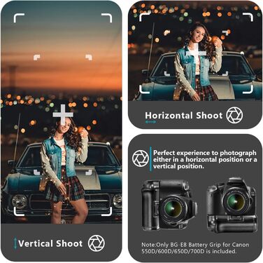 Замінний акумуляторний хват Neewer BG-E8 для Canon EOS 550D, 600D, 650D, 700D, Rebel T2i, T3i, T4i, T5i (SLR Digital Camera)