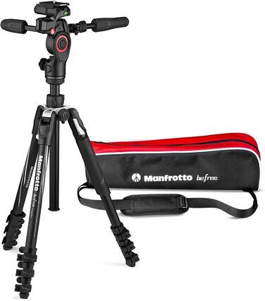 Штатив Manfrotto Befree Advanced 3-Way з тріножкою та fluid head з алюмінію для камер та відеокамер до 6 кг, ультракомпактний, аксесуари для фото та відео