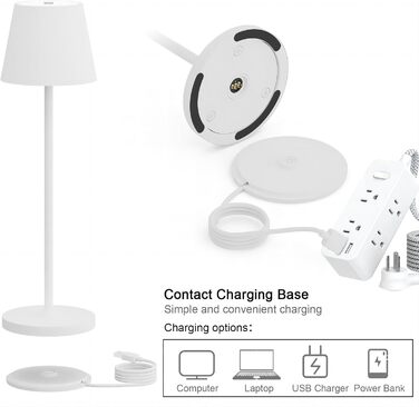 LED настільна лампа K-Bright з регулюванням яскравості, акумуляторна | Для дому та вулиці | 3000K тепле світло | Дизайнерська лампа | Комплект з 2 шт.