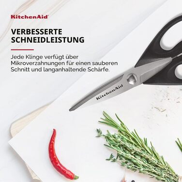 Універсальні кухонні ножиці KitchenAid, червоно-чорні, багатофункціональні
