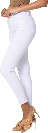 Джинси жіночі Nina Carter P077 Skinny High Waist, білі, з ефектом потертості, деним