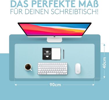 Підкладка для столу HAMZAM з PU шкіри, 90x40 см - преміум якість, з інтегрованим мишкою, для офісу та дому