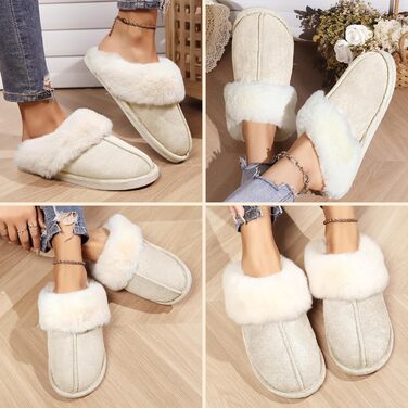 Домашні тапочки жіночі чоловічі зимові, плюшеві, теплі, з підкладкою, зручні, антиковзні, бежеві, 40/41 EU