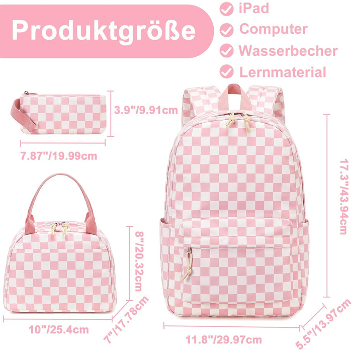 Шкільний рюкзак LEDAOU для хлопчиків та дівчаток-підлітків, білий з ромашками та чорний, рожево-білий, рюкзак для щоденного використання та відпочинку