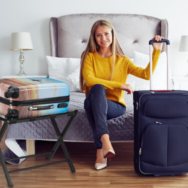 Relaxdays Wooden Folding Suitcase Stand