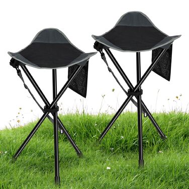 REDCAMP 2 шт. складані туристичні стільці-штатив, 56 см, чорний та сірий