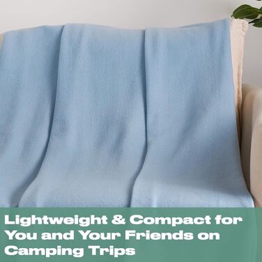 Плед DREAMSCENE з флісу, теплий, м'який, 120 x 150 см, блакитний