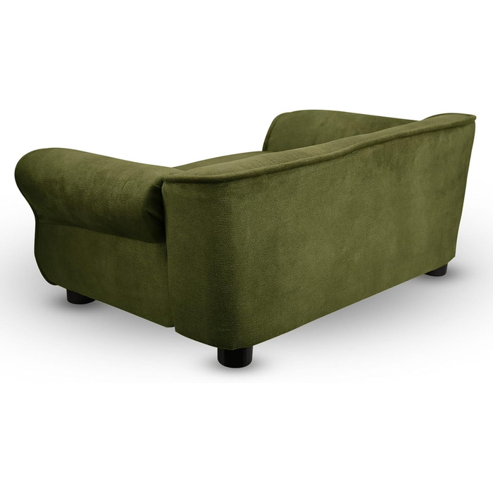 Диван для домашніх тварин MG Design темно-зелений: стабільний дерев'яний каркас, м'яке покриття, легкий у догляді. Підходить для собак та котів, готовий до використання. Темно-зелений – W12 (Оливковий – W11)