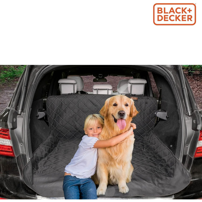 Захисний чохол для багажника BLACK+DECKER для собак - універсальний, неслизький, водовідштовхуючий, 178 x 129 см, чорний