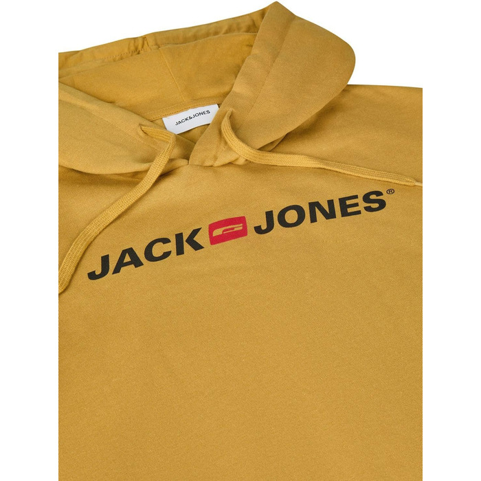 Чоловіче худі Jack & Jones JJMORTY Regular Fit з принтом, колір Mustard Gold (гірчичний)