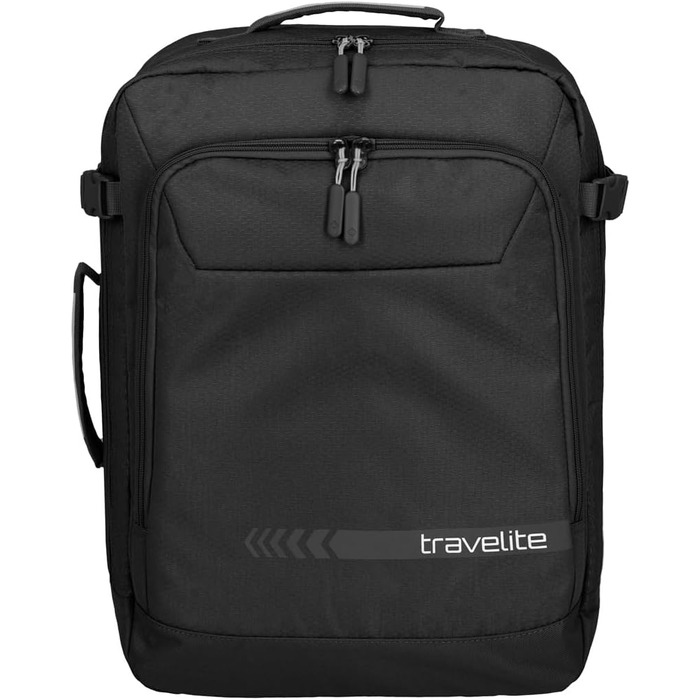 Travelite Carry-on Backpack/Bag with Flexible Carrying Options, KICK OFF, Daypack for Vacation and Sports, 50 cm, 35 Liters (Black)
