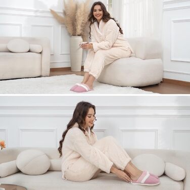 Xnova жіночі халапи-домашні тапочки з плюшу, м'які, зручні, з піною пам'яті, антиковзаючі, теплі зимові халапи (рожеві, 42/43 EU)