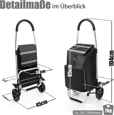 Складаний візок BigDean з відділенням для охолодження - також як візок-тележка - великі колеса