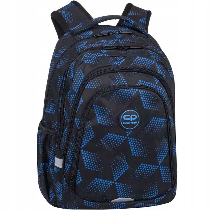 Багатовідсінковий шкільний рюкзак CoolPack, чорний з відтінками синього, 28 л