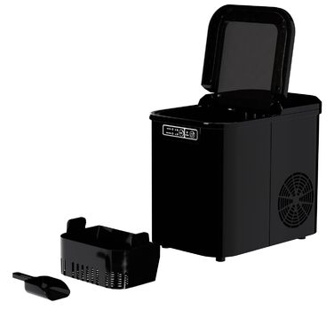 Льодогенератор Tronitechnik® 12 кг/24 год, резервуар 2.2 л, 2 розміри кубиків льоду, самоочищення, чорний