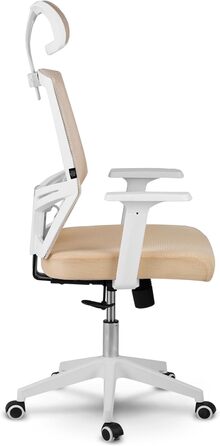 Офісний стіл Rotar - ергономічне крісло для офісу з регулюванням висоти, зручне та практичне, з дихаючою тканиною, стабільна конструкція, 67 x 65 x 125 см, колір бежевий