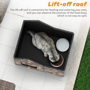 Кіт-будинок для вулиці, зимостійкий, знімні подушки, захист від холоду для котів, легко збирається, зелений (коричневий), 33 x 38 x 43 см