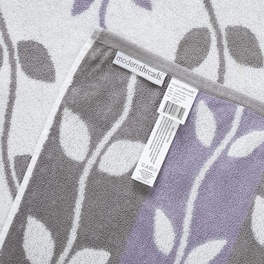 Набір рушників Amrapur Modern Threads, 6 шт., 100% бавовна, жакардові, ультрам'які, 500 г/м², біо-фарбування, сірий/лаванда