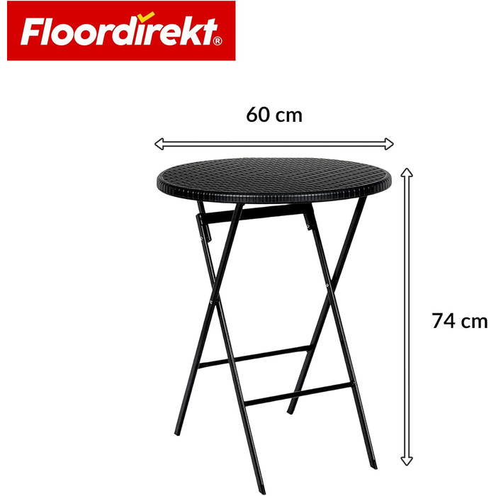 Стіл туристичний складний Floordirekt Buffettisch, 183x76 см, пластик, для саду, тераси, балкону, кемпінгу, 6 осіб (Toyama)