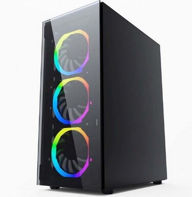 Корпус для комп'ютера Gembird Fornax 1500 RGB Midi Tower, загартоване скло, 4 вентилятори