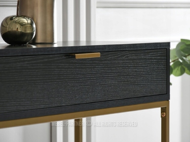 Консольний столик Mebel-Partner, чорний та матовий золотий, 80 x 76,5 x 28 см