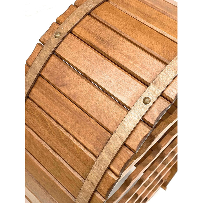 DanDiBo Wine Rack Wooden Standing Wine Barrel 24 Bottles Brown Bottle Rack Bottle Holder Barrel