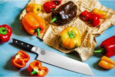 Кухонний ніж-топірець Kitory Hackmesser 18 см, з високоякісної нержавіючої сталі, з ручкою Pakkawood (Mtd08de)