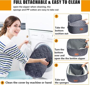 Транспортна переноска для тварин (собаки, коти) – чорно-сіра, з неслизьким дном та знімним чохлом