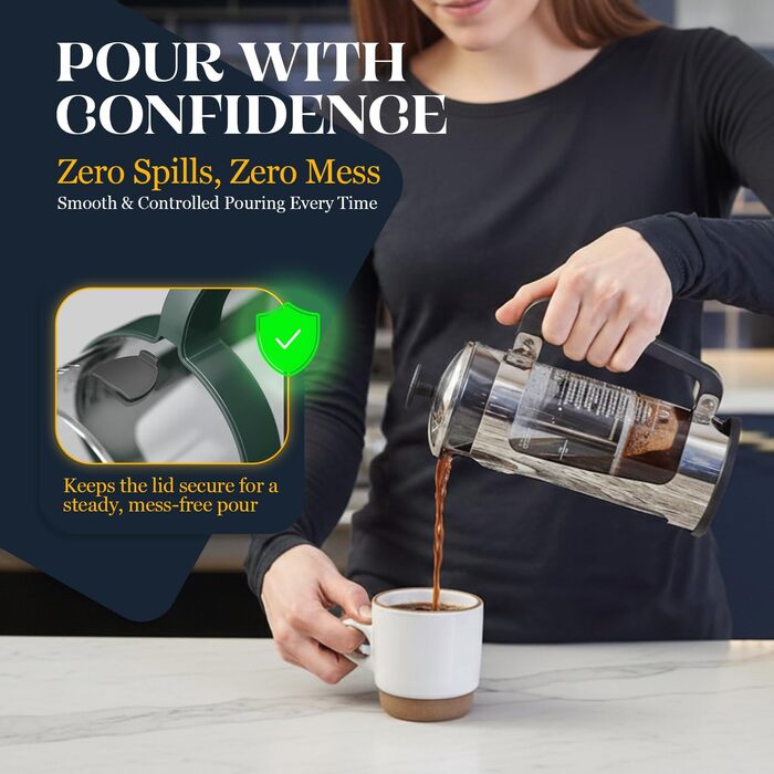 ESPRO P5 French Press: Френч-прес з подвійним мікрофільтром, 950 мл, Borosilikatglas