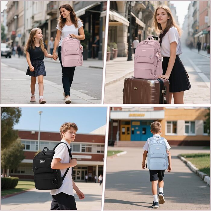 Шкільний рюкзак для дівчаток та хлопців підлітків, рюкзак для жінок та чоловіків, рюкзак для ноутбука 15,6 дюймів, повсякденний рюкзак для подорожей та навчання, водонепроникний, рюкзак для коледжу #6 фіолетовий