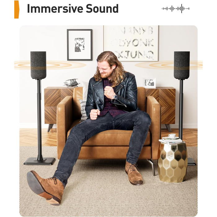 Підставка для колонок Perlegear PGSS12 - пара, регульована висота 83.8-106.7 см, для сателітів, з кабелеуправлінням, 6 кг